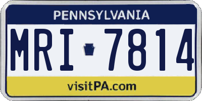PA license plate MRI7814