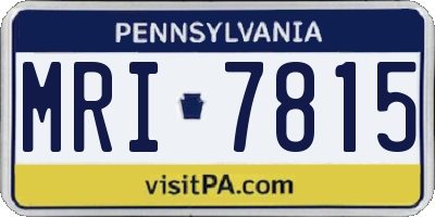 PA license plate MRI7815