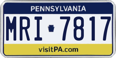 PA license plate MRI7817
