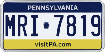 PA license plate MRI7819