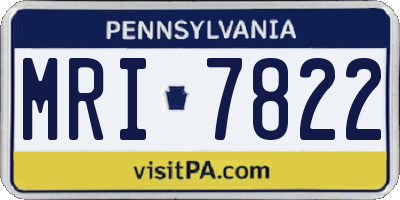 PA license plate MRI7822