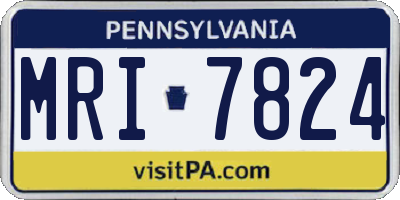 PA license plate MRI7824