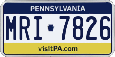 PA license plate MRI7826