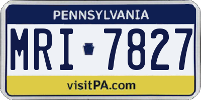 PA license plate MRI7827