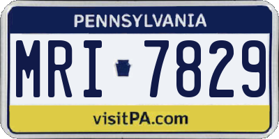 PA license plate MRI7829