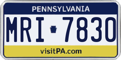 PA license plate MRI7830