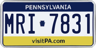 PA license plate MRI7831
