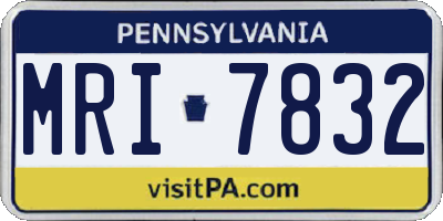 PA license plate MRI7832