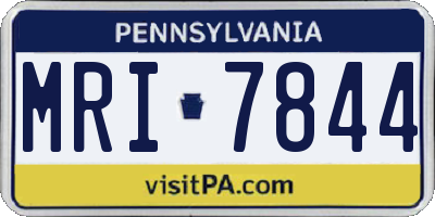 PA license plate MRI7844
