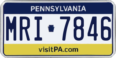 PA license plate MRI7846
