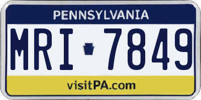PA license plate MRI7849