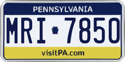 PA license plate MRI7850