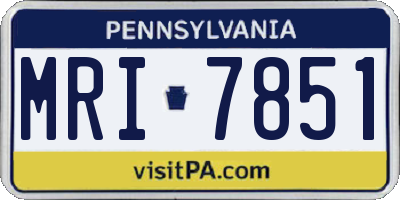 PA license plate MRI7851