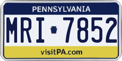 PA license plate MRI7852