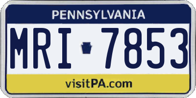 PA license plate MRI7853