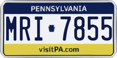 PA license plate MRI7855