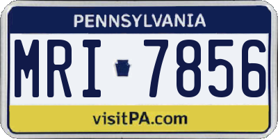PA license plate MRI7856