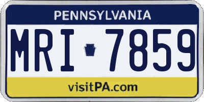 PA license plate MRI7859