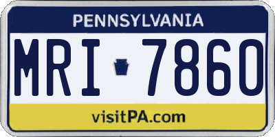 PA license plate MRI7860