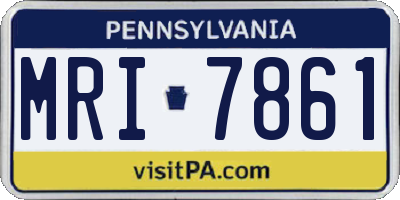 PA license plate MRI7861