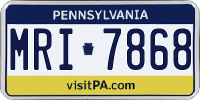 PA license plate MRI7868