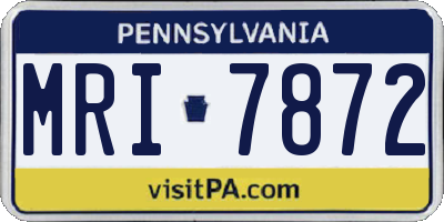 PA license plate MRI7872