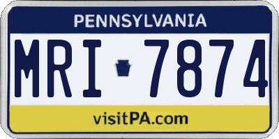 PA license plate MRI7874