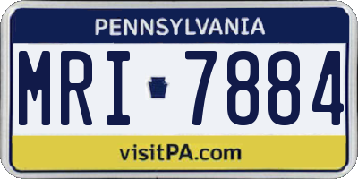 PA license plate MRI7884