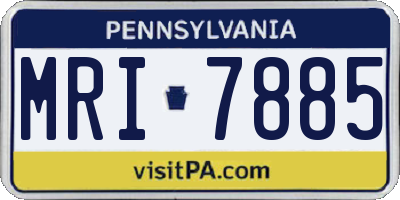 PA license plate MRI7885