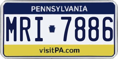 PA license plate MRI7886