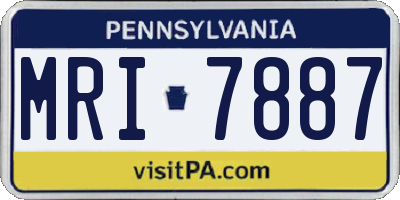 PA license plate MRI7887