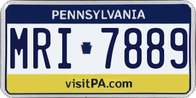 PA license plate MRI7889