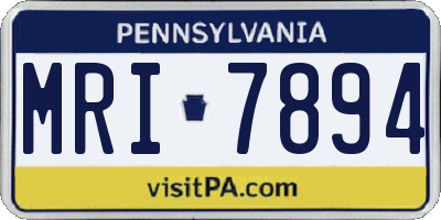 PA license plate MRI7894