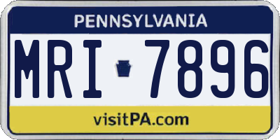 PA license plate MRI7896