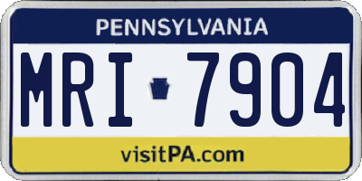 PA license plate MRI7904