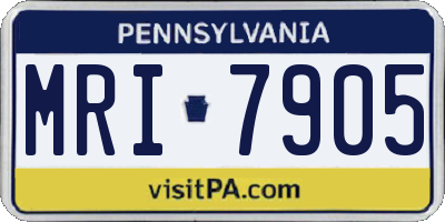 PA license plate MRI7905