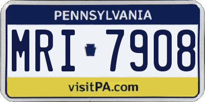 PA license plate MRI7908