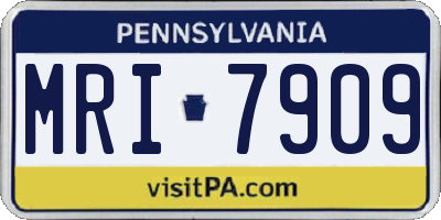 PA license plate MRI7909