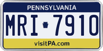 PA license plate MRI7910
