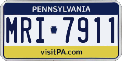 PA license plate MRI7911
