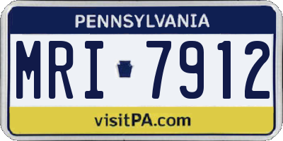 PA license plate MRI7912
