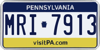 PA license plate MRI7913