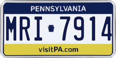 PA license plate MRI7914