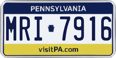PA license plate MRI7916