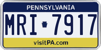 PA license plate MRI7917