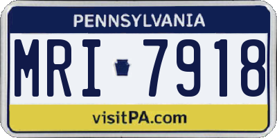 PA license plate MRI7918