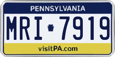 PA license plate MRI7919