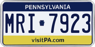 PA license plate MRI7923