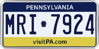 PA license plate MRI7924