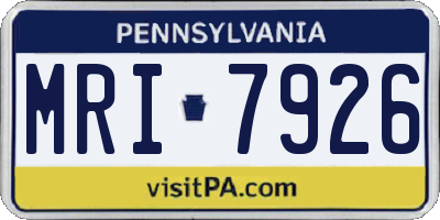 PA license plate MRI7926